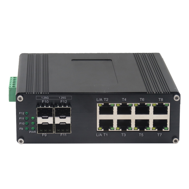 Industrial L2+ 8-Port 10/100/1000T + 4-Port 1000X SFP Managed Ethernet Switch with SNMP