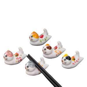 <span class=keywords><strong>Porte</strong></span>-baguettes en céramique Lande, animal de compagnie en forme de fleur de style japonais, <span class=keywords><strong>chat</strong></span> qui court, décoration de voiture artisanale mignonne - Product Image 1