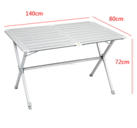 Table pliante en aluminium 140X80X70 Table de pique-nique de camping
