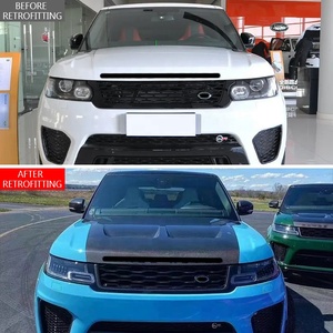 OUER 2014-2017 Kit de modification et amélioration de voiture : Pare-chocs avant et capot moteur SVR en fibre de carbone noire, fixation par boulons, pour version Sport - Product Image 2