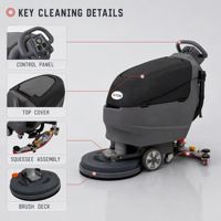 Autolaveuse autoportée A-4B, machine de nettoyage de sols commerciale 510 mm, réservoir de solution 40 L, réservoir de récupération 50 L