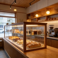 Vitrine à gâteaux de table personnalisable, verre haute transparence, plaqué titane