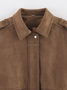 Áo khoác nữ thời trang OEM thu đông, kiểu dáng cổ điển chất liệu PU - Product Image 6