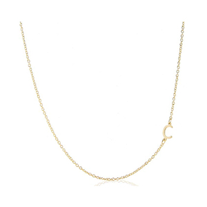 Personalized 925 Sterling Silver Gold <strong>Sideways</strong> <strong>Initial</strong> Letter <strong>Necklace</strong> for Women - Product Image 3