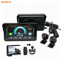 Sistema de Navegación GPS Bestsonic de 6 Pulgadas con Motor, Android Auto, CarPlay, Pantalla Táctil Impermeable IP67 para Motocicletas Todoterreno