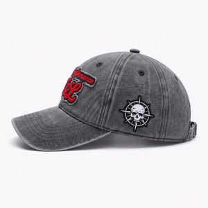 Casquette de baseball en jean délavé à 6 panneaux avec logo personnalisé, broderie appliquée, pour sport en extérieur, vente en gros, fabricant en vrac - Product Image 2