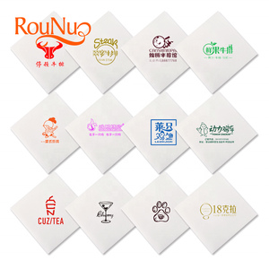 Rounuo geprägte abendessen serviette papier, individuell bedruckte logo, weiß, 100% holz zellstoff, 2 lagen - Product Image 3