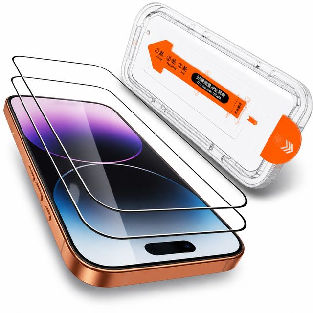 Custom 9H HD Tray Kit Auto Quick-Install Dust-Proof Full Coverage 9H Tempered Glass Screen Protector for iPhone 17 Pro Max