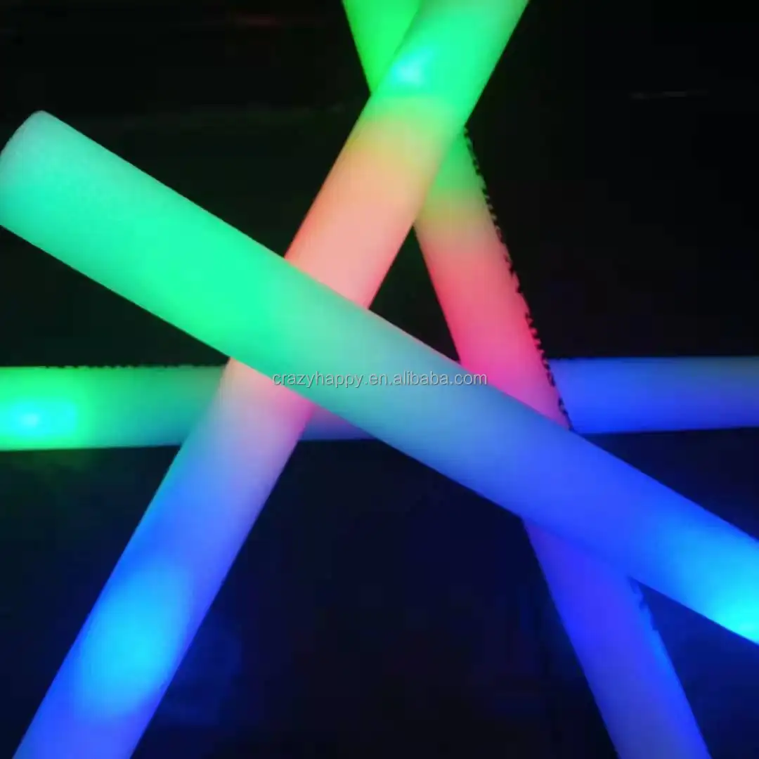 YiWu City angepasst logo party supplies jubeln 18 zoll LED glow schaum stick für party
