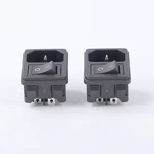 Leci Customised Male Electrical Socket 15A Receptacle UL 15A 250V Rocker Switch On/Off Power Socket