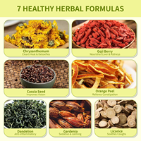 Tisane Détoxifiante Foie aux Herbes Visibles (Pissenlit, Chrysanthème, Baies de Goji, Graines de Cassia) 12g, 12 Sachets, Qualité AAA, Naturelle