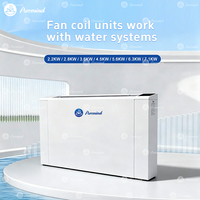 Unité de ventilation à eau horizontale 2,2 kW 7,1 kW, refroidissement et chauffage, 220-240 V 50 Hz, pour projets de bâtiments commerciaux, marché asiatique