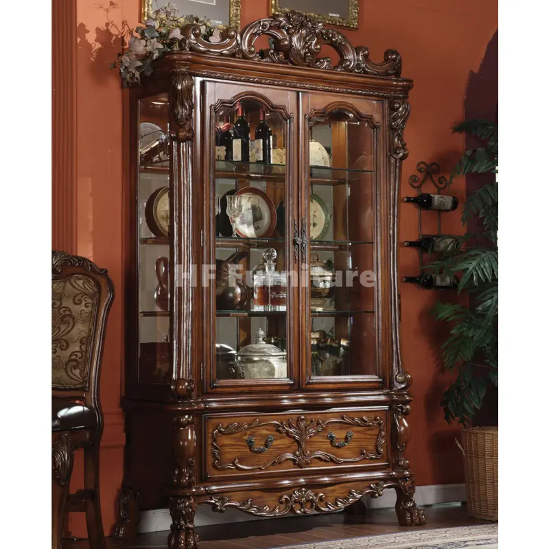 American Style Wooden Display Cabinet Antique Wine Cabinet For Living Room Furniture