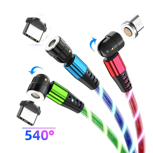 Cable magnético 3 en 1 para móvil, luz <span class=keywords><strong>led</strong></span> de rotación de 540 grados, carga rápida 3A, cable magnético de datos usb para iphone tipo c <span class=keywords><strong>micro</strong></span> - Product Image 2