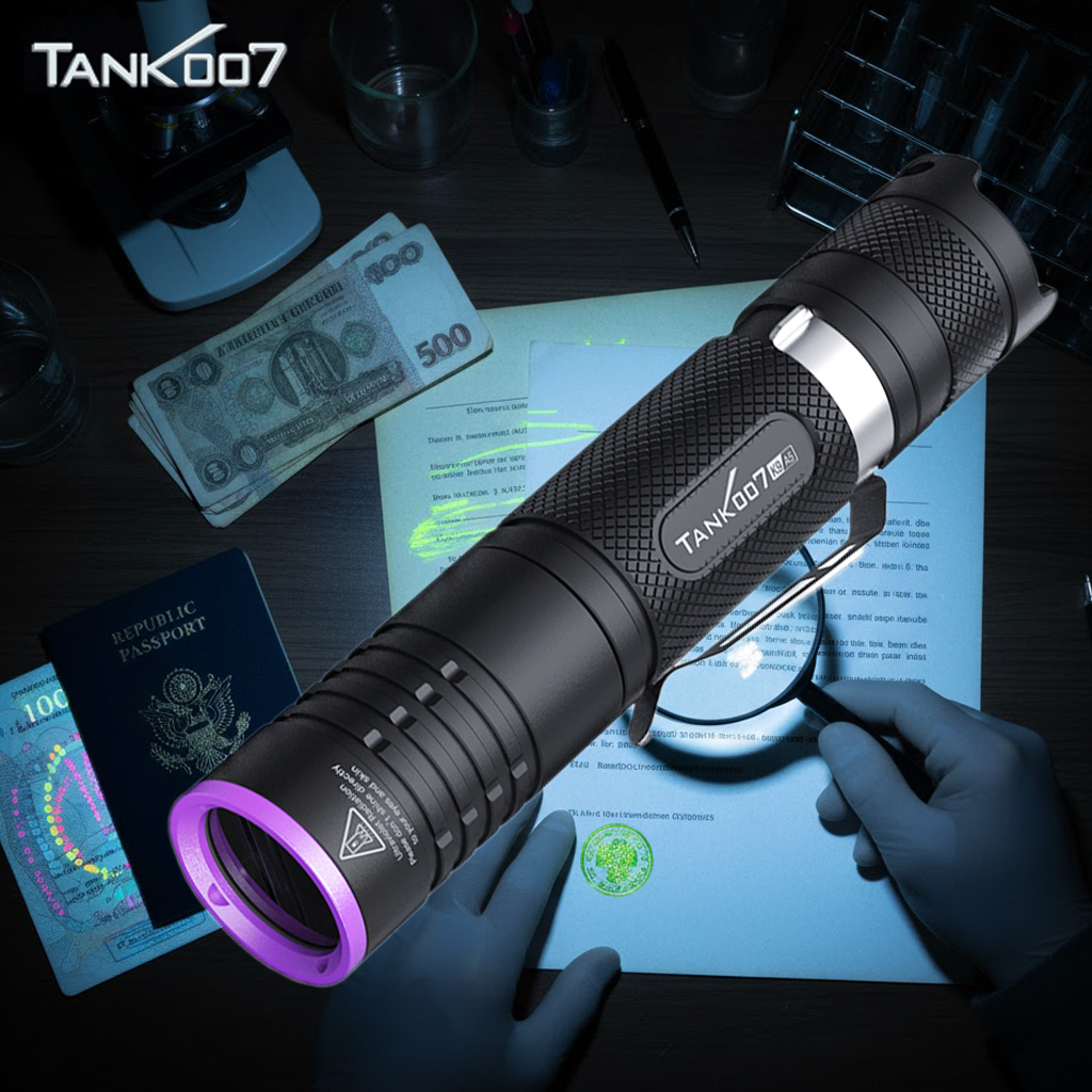 Tank007 K9A5 365nm Uv Flashlight Fluorescence Detection Linternas UV Led Torch Light for Passport Certificate Paperwork