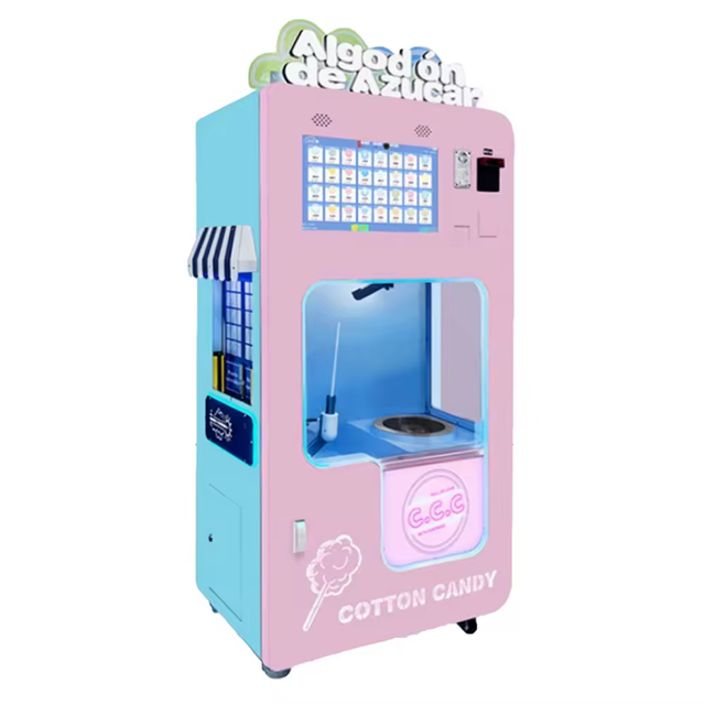 New Sale 32 Flower Patterns Cotton Candy Machine Fully Automatically Profesional Mini Cotton Candy Vending Machine