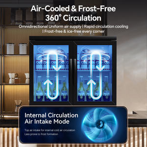 Toptan Mini Şarap Dolabı Siyah Kanatlı Kapı 0-10 ℃   Mini Bar Buzdolabı Cam Kapılı Bira Şişesi Soğutucu - Product Image 5