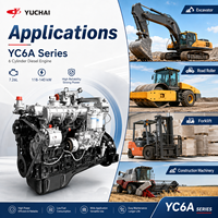 Moteur diesel 6 cylindres YUCHAI YC6A 121 kW avec pompe mécanique pour excavatrice, rouleau compresseur, chariot élévateur, machines de construction