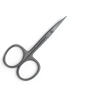 Ciseaux de barbier professionnels de haute qualité, durables, en acier inoxydable noir, petits ciseaux pour sourcils, instrument de beauté, logo personnalisé pour - Product Image 1