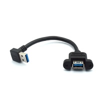 Câble d'extension de données USB 3.0 mâle vers femelle à montage sur panneau, inclinable vers le haut et vers le bas