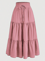 Jupe midi bohème évasée superposée style gâteau pour femme, collection été 2026, style européen et américain, élégante et fluide, vente en gros