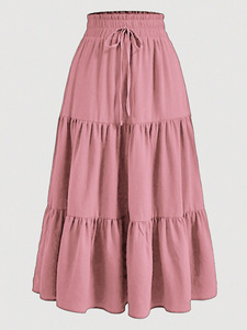 Falda Midi Bohemio de Verano 2026 Estilo Europeo-Americano con Capas y Corte en A, Elegante y Fluida para Mujer al por Mayor - Product Image 3
