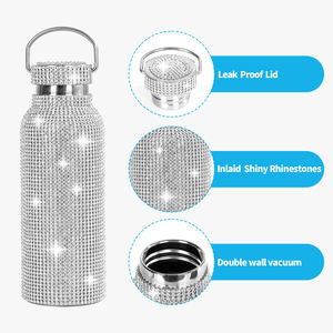 Bouteille isotherme à double paroi en acier inoxydable 304 avec strass scintillants, anti-fuite et sans BPA - Product Image 4