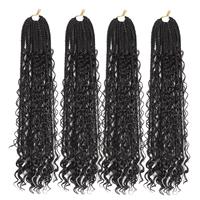Tresses Boho Rivière Locs Tressage Faux Locs Bouclés Crochet Cheveux Déesse Rivière Bohème Boho Boîte Tresse Synthétique Faux locs