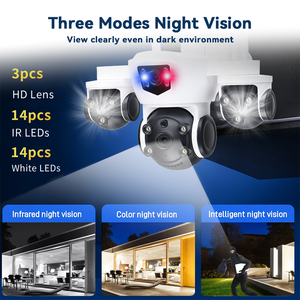 กล้องรักษาความปลอดภัย Wi-Fi กลางแจ้ง2.4/5GHz dual-band อัตโนมัติ2ทางเสียงสีมองเห็นกลางคืน9MP PTZ กล้อง CMOS IP65กันน้ำ - Product Image 3