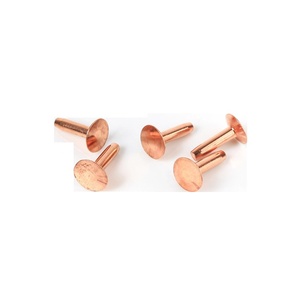 Brass <strong>Rivet</strong> Flat Head Solid Copper <strong>Rivet</strong> and Burrs for <strong>Leather</strong> 3.4x14.5mm - Product Image 4