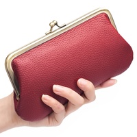 Dompet Clutch Gaya Eropa Amerika Baru Dompet Tangan Kulit Panjang Minimalis Wanita Dompet Koin Gesper Warna Solid