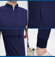 Uniformes Médicos Transpirables Elásticos ODM para Mujer y Hombre, Uniforme de Hospital Azul Cielo, Conjunto de 2 Piezas con Cordón Ajustable
