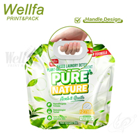 Pochette souple personnalisée de 2L, 3L, 5L grande capacité pour lessive avec bec verseur et poignée, sac de recharge autoportant