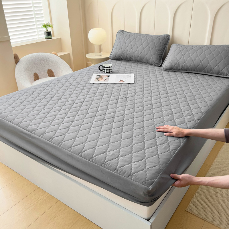 Single Piece Waterproof Mattress Cover with Cotton Padding Anti-slip Full Package Mattress Protection Urine-Proof Wholesale