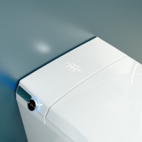 WC intelligent mural monobloc en céramique de style moderne avec télécommande, siège chauffant, double chasse et bidet intelligent à siphon en S