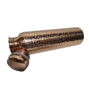 Stylish Hammered Pure Copper <b>Water</b> <b>Bottle</b> for Direct Drinking Health Benefits Dirt & Leak Proof - Product Image 4