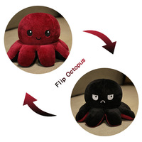 Grand oreiller de pieuvre réversible à rabat Poupée Mignon Drôle Jouet en peluche Personnages de dessins animés Peluche Petit tour Changement de visage Peluche