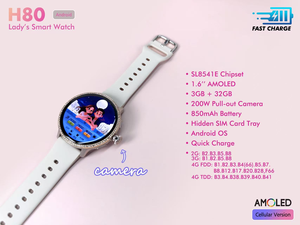 Nuevo Reloj Inteligente H80 Diamond 4G Android para Mujer, Pantalla AMOLED, 3+32GB, Tarjeta SIM, TikTok, WhatsApp, Videollamadas, Carga Rápida, SOS - Product Image 6
