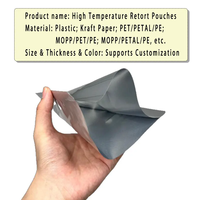 Argent de qualité alimentaire Autoclave vide thermoscellable feuille d'aluminium ordinaire Mylar sac ouvert haut emballage en vrac stockage des aliments cornue pochette