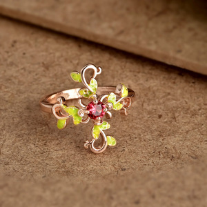 Anello Floreale a Forma di Ramo d'Albero per Donne, Gioielli di Moda Creativi e Scintillanti, Vendita all'Ingrosso - Product Image 3