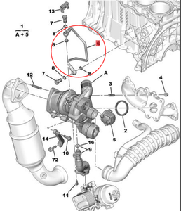 Tuyau de retour d'huile de turbocompresseur pour Peugeot 207 208 308 508 <span class=keywords><strong>5008</strong></span> 1.6 <span class=keywords><strong>THP</strong></span> Citroen C4 C5 OE 037956 - Product Image 2