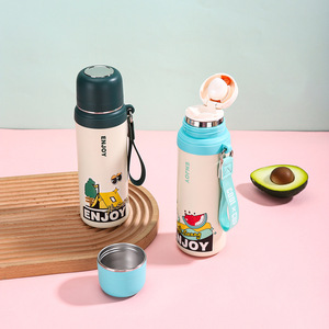 Bouteille d'eau isotherme de 550 ml avec poignée, gourde en acier inoxydable pour enfants - Product Image 3