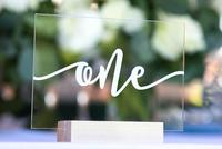 VONVIK — nombres de Table en acrylique, signes géométriques, signes de mariage, Menu géométrique blanc, pour Invitations, support pour cérémonie