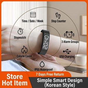 Bracelet intelligent avec écran OLED, bracelet en silicone, écran tactile, suivi d'activité, moniteur de fréquence cardiaque, podomètre, suivi du sommeil - Product Image 2