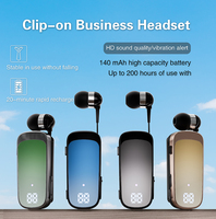 Écouteur intra-auriculaire sans fil Bluetooth léger avec affichage LED, son Hi-Fi, pour le sport et les affaires, compatible iPhone, mains libres