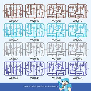 Blocs de construction magnétiques compatibles transfrontaliers, monde des poupées, squelette d'animal, zombie, homme, accessoires d'armes, jouet en plastique DIY, sol - Product Image 5