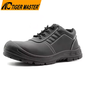 Chaussures <span class=keywords><strong>de</strong></span> <span class=keywords><strong>sécurité</strong></span> Tiger Master, meilleures marques, embout composite, anti-perforation, cuir noir, antidérapantes, résistantes aux acides et aux huiles, noires pour hommes - Product Image 1