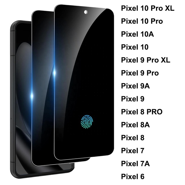Ultra Thin 0.18mm Privacy Tempered Glass Screen Protector for Google Pixel 11 Pro XL 10 10A 9 Support Fingerprint Unlock Factory