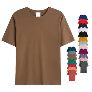 Hochwertige Baumwolle individuelles Logo Herren Druck individuelles T-Shirt Druck einfarbig Übergröße T-Shirt 100 % Baumwolle T-Shirt