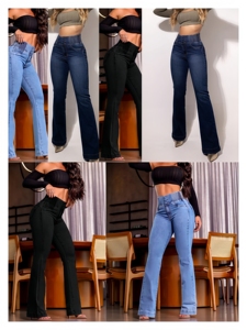 Günstiger Großhandel mit engen Denim-Baumwoll-Stretch-Modehosen für Damen und Herren jeans aus chinesischen Fabriken - Product Image 2